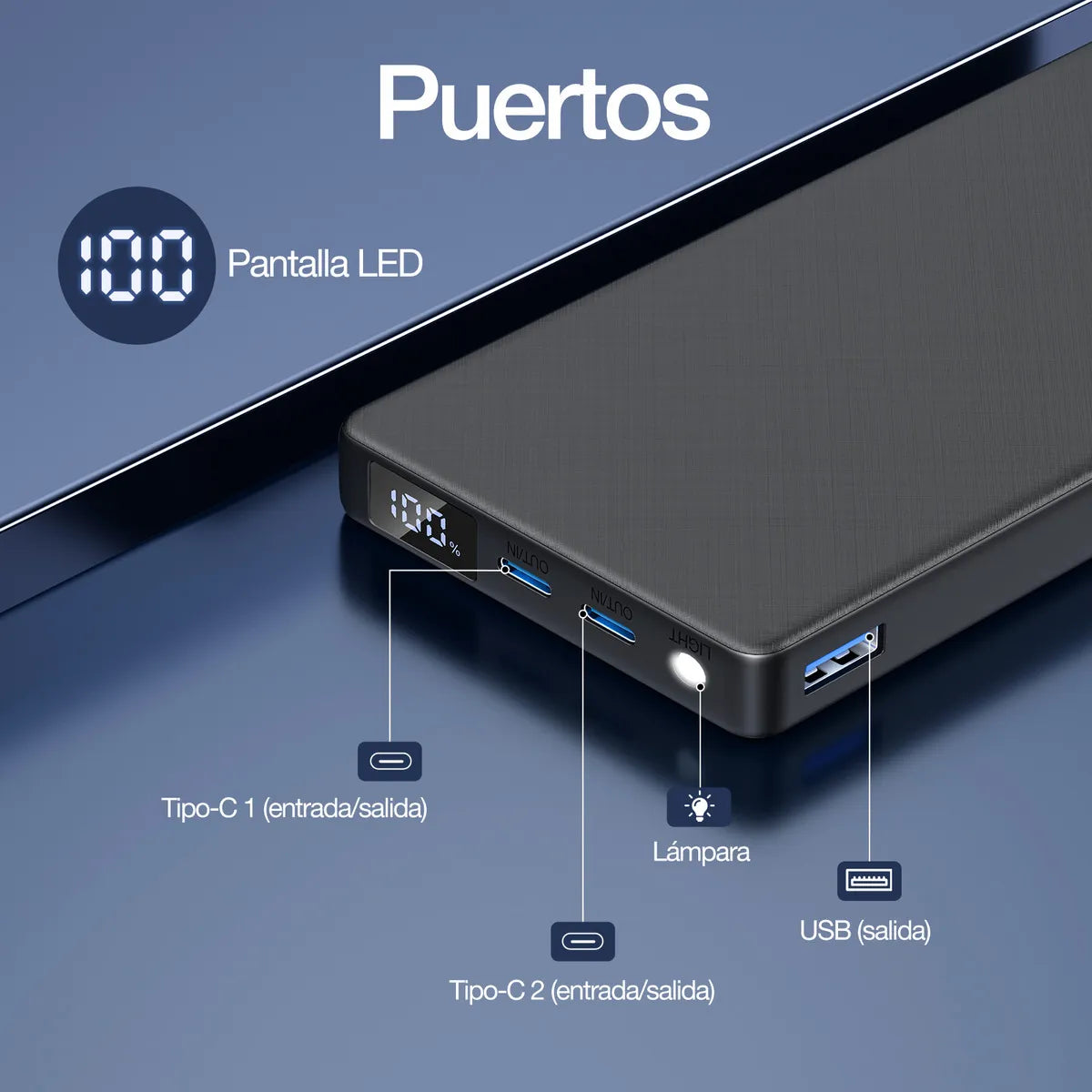 Power bank 10.000 mAh (carga rápida-22.5w)